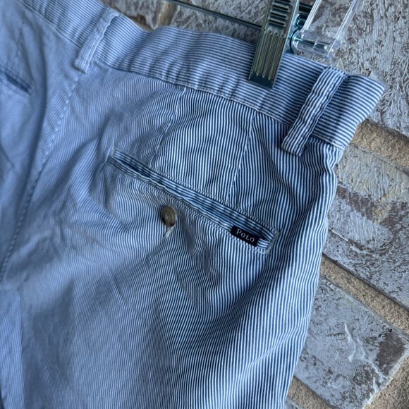 Polo Ralph Lauren White/Blue Striped Classic Fit 6" Shorts Men's Size 31 - Picture 8 of 10
